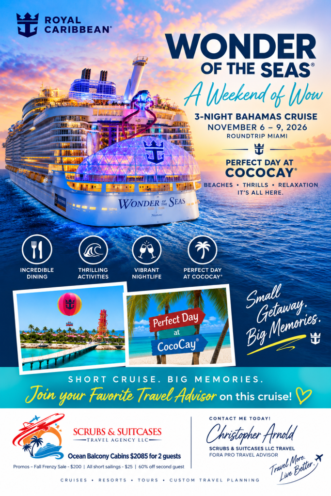 Royal Caribbean Wonder of the Seas - A Weekend of Wow, 3-Night Bahamas cruise flyer